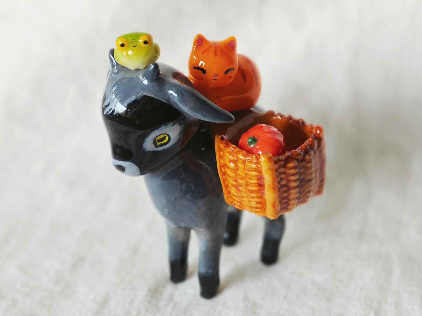 Fall Goat Figurine with basket panniers (MAGNETIC) Jumbo Size