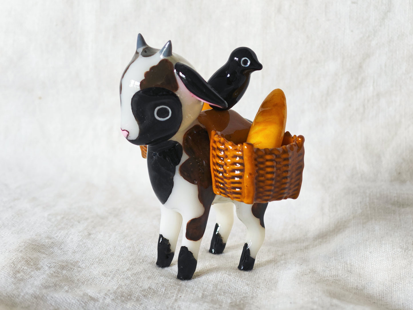 PRE-ORDER Goat Figurine with basket panniers (MAGNETIC) Jumbo Size