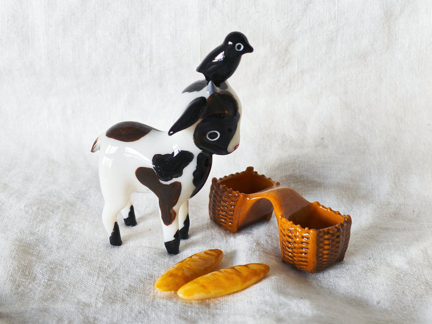 PRE-ORDER Goat Figurine with basket panniers (MAGNETIC) Jumbo Size