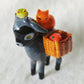 Fall Goat Figurine with basket panniers (MAGNETIC) Jumbo Size